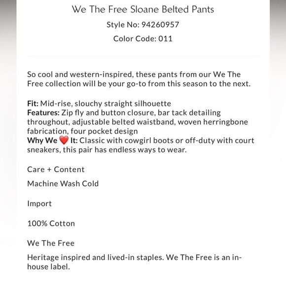 Free People We the Free Sloane Pants in Army Green NWOT - Picture 4 of 9